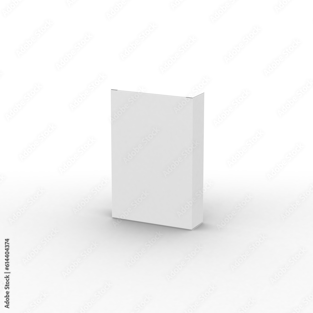 Vertical flat paper box template without design cover on a transparent background. Vertical flat paper box template without design cover on a transparent background.