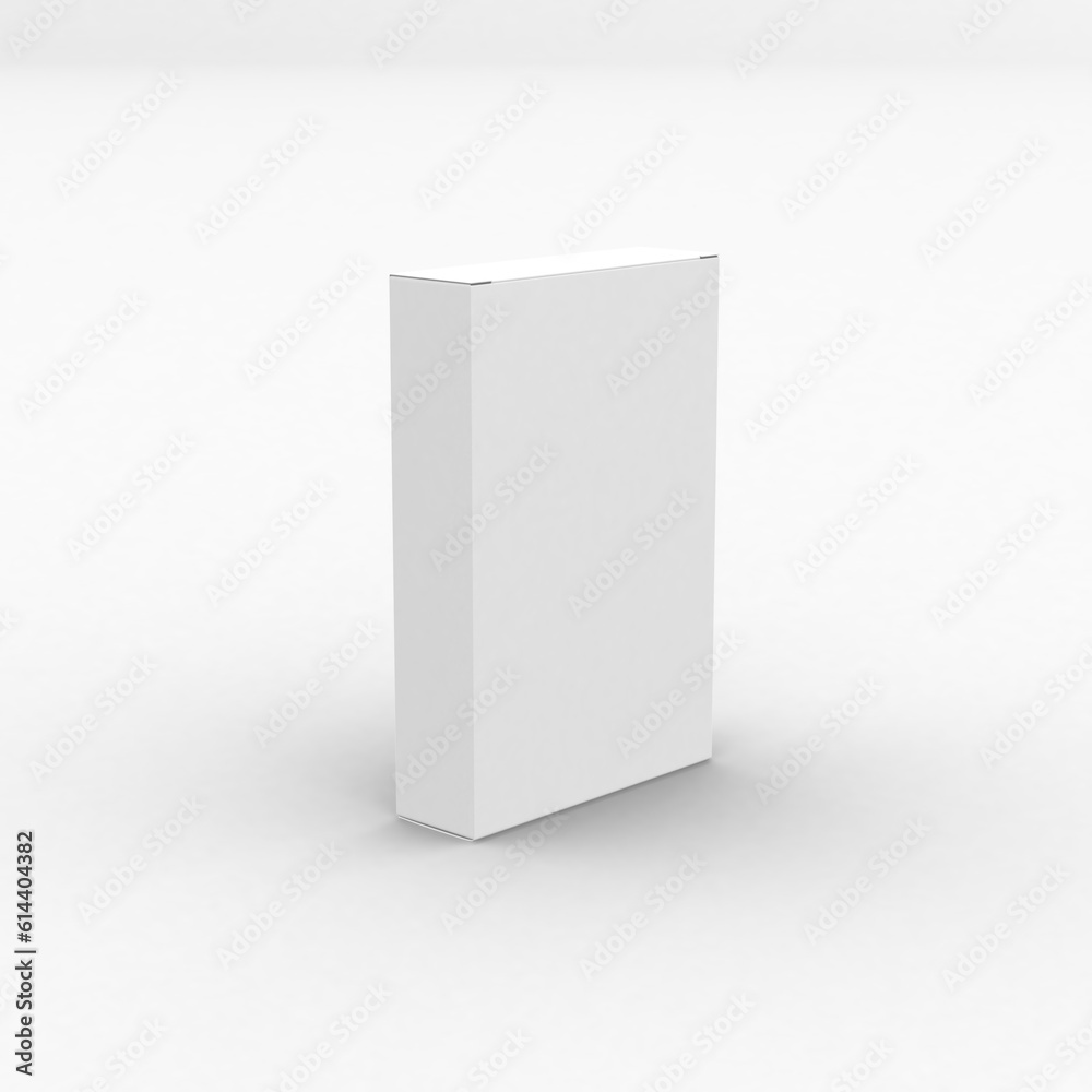 Vertical flat paper box template without design cover on a transparent background. Vertical flat paper box template without design cover on a transparent background.