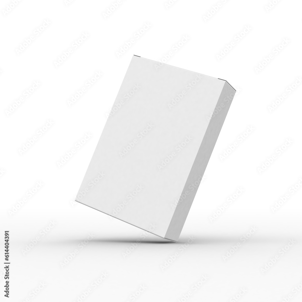 Vertical flat paper box template without design cover on a transparent background. Vertical flat paper box template without design cover on a transparent background.