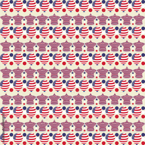 Happy Independence Day 4th of July Vector wallpaper background. American independence day. memorial Day Star wrapping national pattern