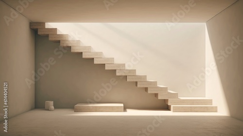 Serene and Minimalist Stairs Leading to Tranquility in Contemporary Architecture.