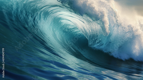 Blue foaming waves , Generative AI. © Rishi