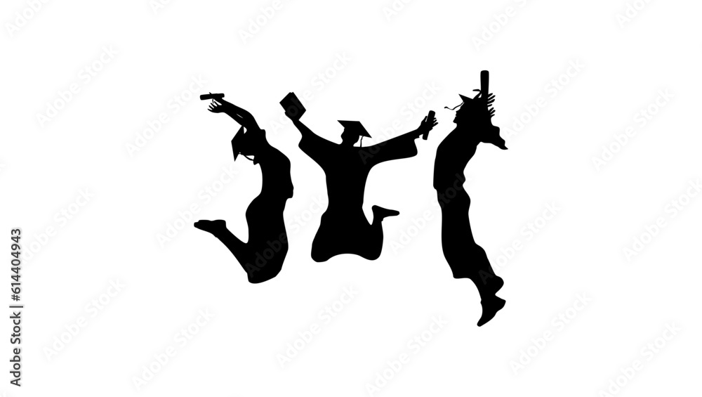 Graduated at university, college, College students celebrate graduation and happy jump Graduated at university, college, College students celebrate graduation and happy jump