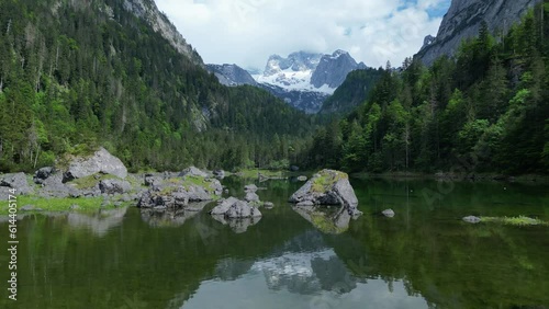 Drone Footage of the Gosaulacke near the Gosausee in Upper Austria photo