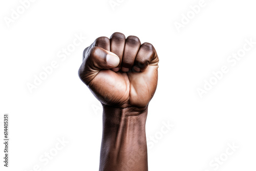 Canvas Print Black person raising fist