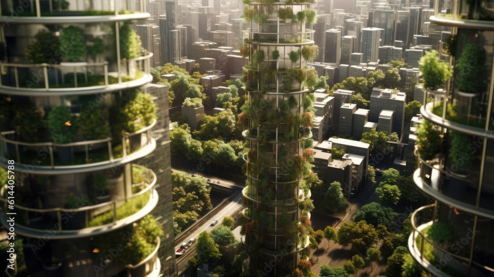 Vertical Farmscape: Towering skyscrapers integrated with regenerative ...