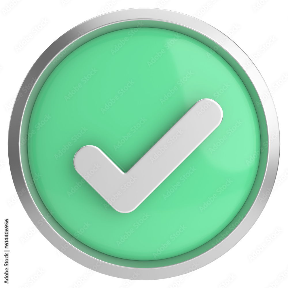 3D checkbox. Check mark. 3D illustration. 3D checkbox. Check mark. 3D illustration.