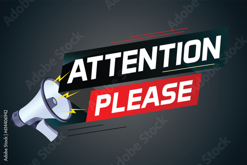 shouting on megaphone with attention please word vector illustration concept, can use for, landing page, template, ui, web, mobile app, poster, banner, flyer	