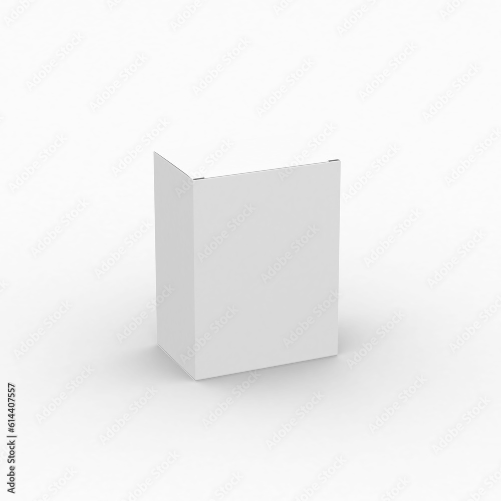 Vertical rectangular paper box template without design cover for product promotion on a transparent background. Vertical rectangular paper box template without design cover for product promotion on a transparent background.