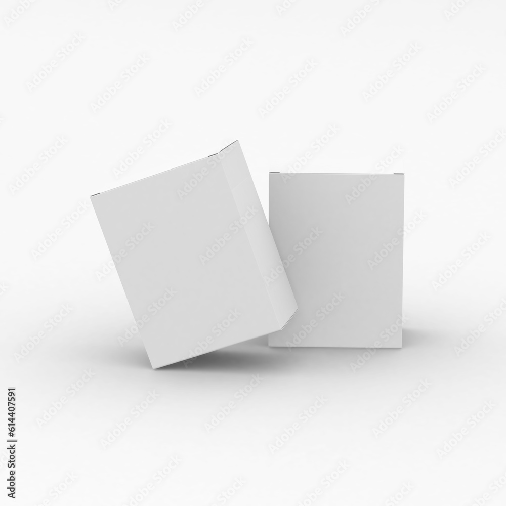 Vertical rectangular paper box template without design cover for product promotion on a transparent background. Vertical rectangular paper box template without design cover for product promotion on a transparent background.