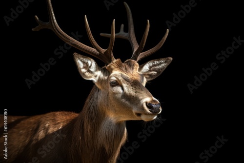 Deer in the Black Background - Generative AI