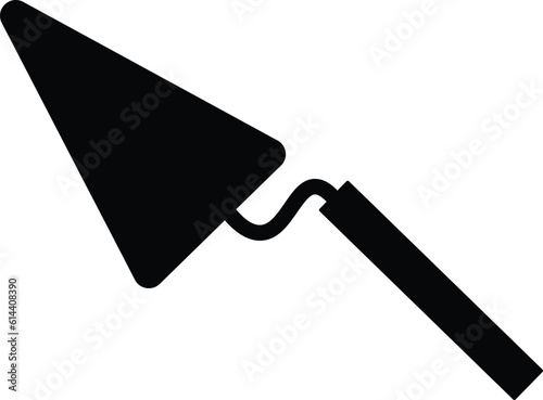  Black silhouette of Spatula construction tool icon vector. T Ruler silhouette.