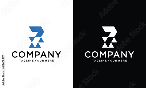 Abstract letter 7 logo design. Creative symbol. Branding logos. Universal vector icon - Vector