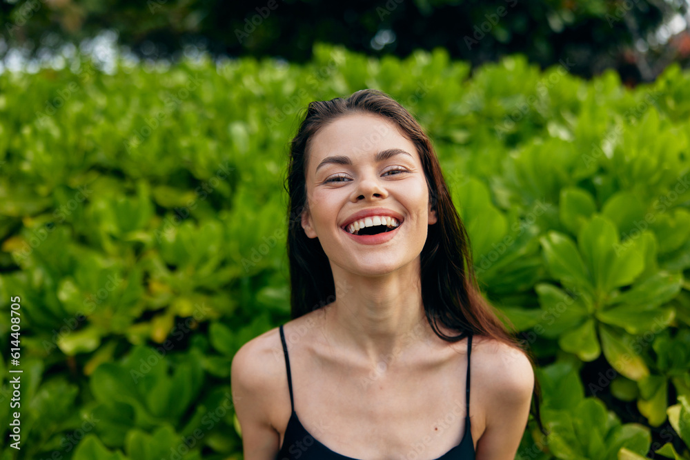 woman t-shirt walk lifestyle beautiful park smiling active freedom nature summer woman t-shirt walk lifestyle beautiful park smiling active freedom nature summer