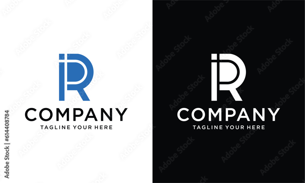 iR, R initials letter company logo design on a black and white background. iR, R initials letter company logo design on a black and white background.