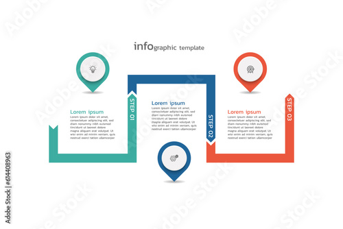 Vector element design template business infographic concept with 3 steps
