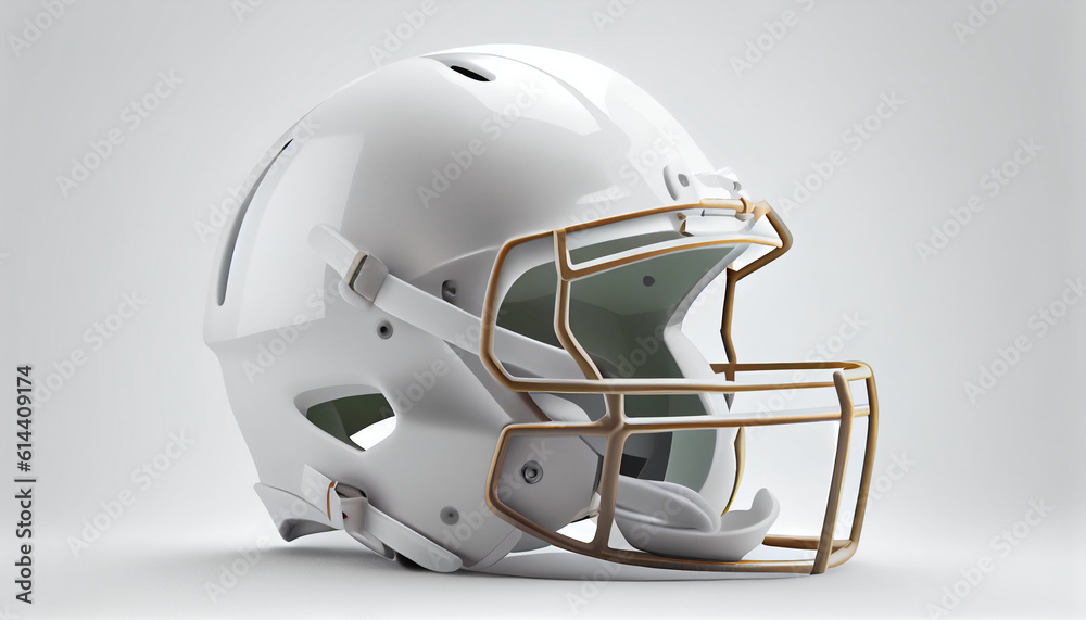 Fototapeta premium A generic solid color football helmet isolated on white background Ai generated image 