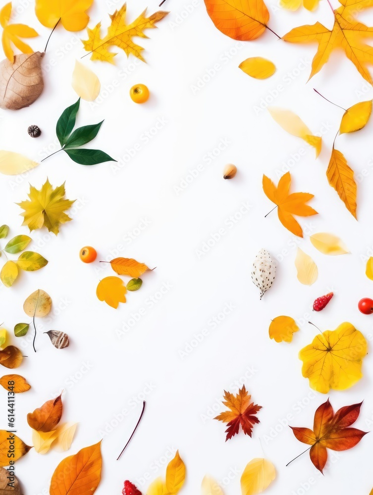 Obraz premium Colorful autumn background with leaves. generative ai