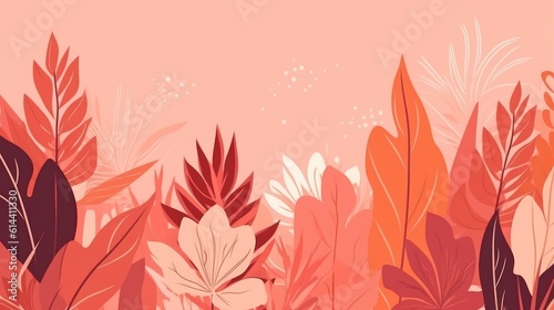 Autumn season illustration. Colorful autumn background with leaves. generative ai