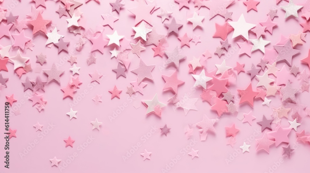 Christmas Stars pattern on background. Minimal style. Flat lay. generative ai Christmas Stars pattern on background. Minimal style. Flat lay. generative ai