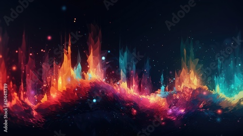 Abstract colorful background with lights effect. generative ai