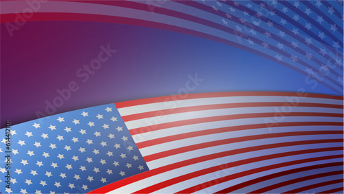Fototapeta Naklejka Na Ścianę i Meble -  Vector realistic flag flat gradient us america flag