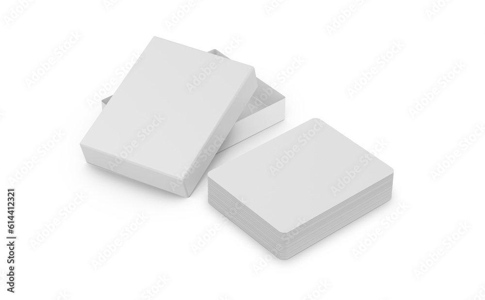 Blank Game Box With Blank White Cards 3D Rendering Blank Game Box With Blank White Cards 3D Rendering