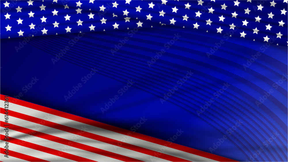 Vector realistic waving american flag background Vector realistic waving american flag background
