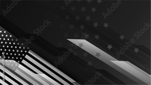 Vector flag of united states of america black background