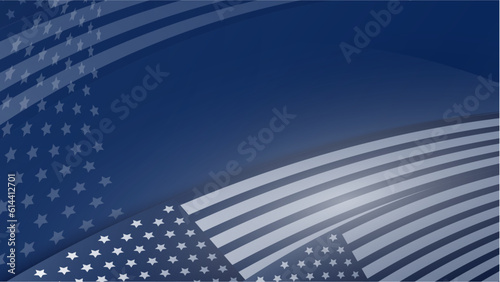 Vector flag of united states of america blue background