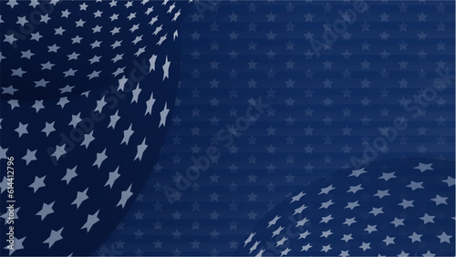 Vector beautiful american flag blue background