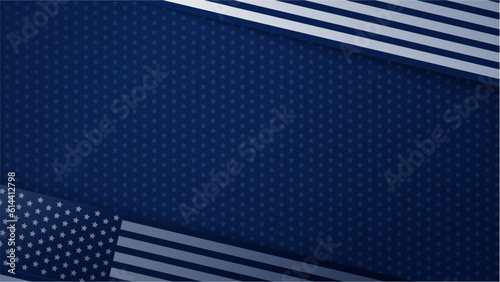 Vector flag USA blue background design for independence, veterans, labor, memorial day
