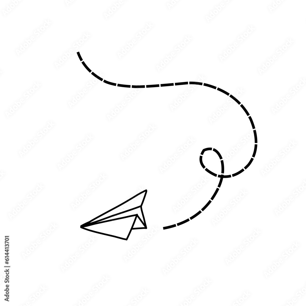 paper plan doodle icon vector