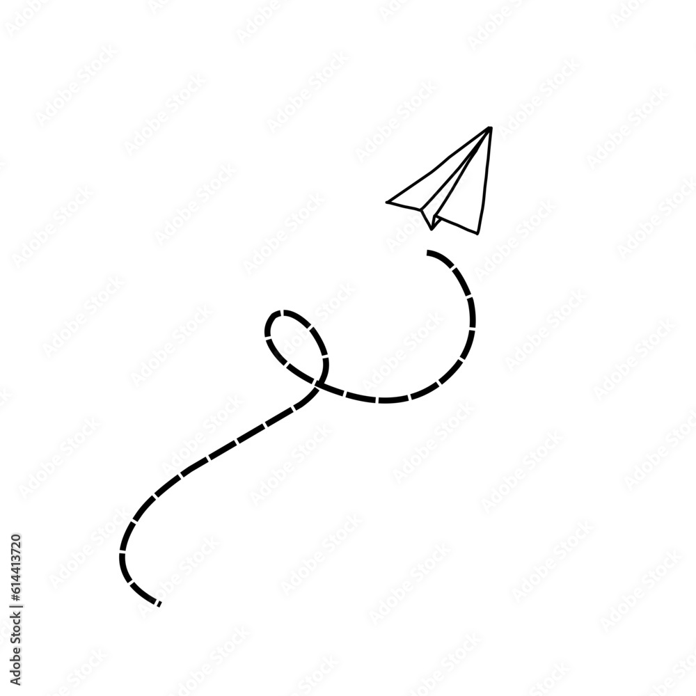 paper plan doodle icon vector paper plan doodle icon vector