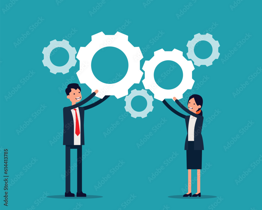 Cooperation and Teamwork. Vector illustration business operation concept Cooperation and Teamwork. Vector illustration business operation concept