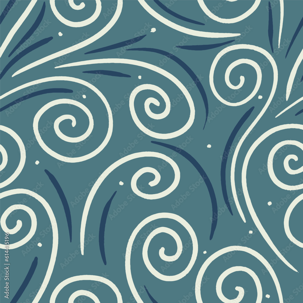 Obraz premium Asian Seamless pattern, Wave pattern, Japanese pattern, Water, Sea, Ocean, Traditional design, Textile, Wrapping paper