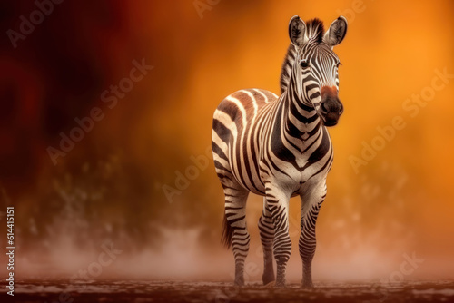 Zebra with its iconic black and white stripes roams freely in its natural habitat.