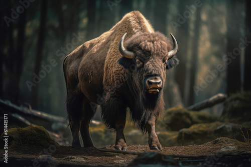 Bison gracefully navigates its natural habitat