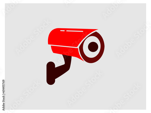 Security camera service line black icon on white background. Modern cc tv icon. Spy camera silhouette hotel illustration icon raster.