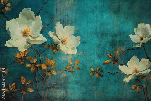 textured background with flowers