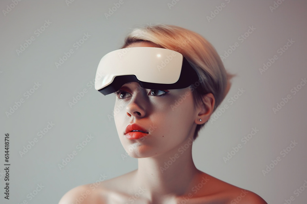 Fototapeta premium girl in vr glasses
