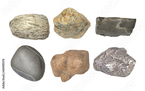 set of rocks isolated for stage