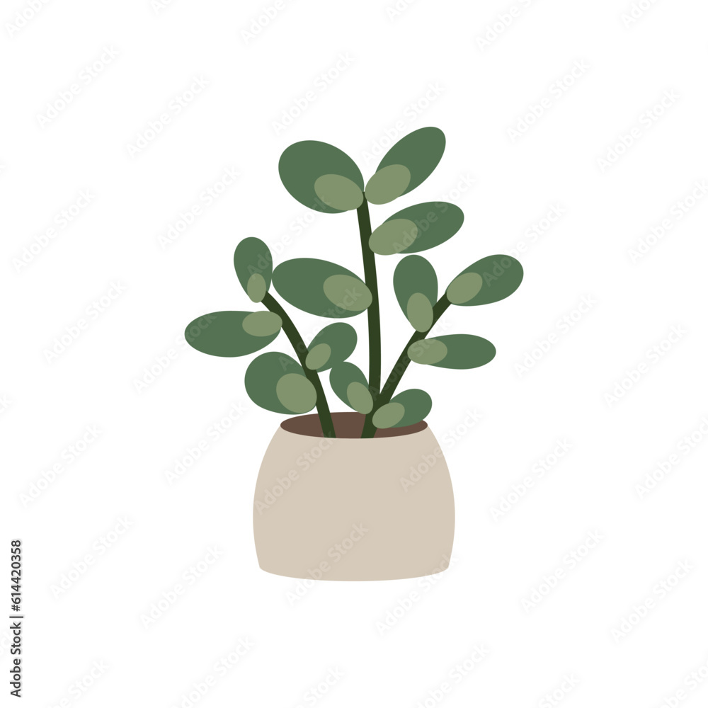 Plant in a pot. Vector flat illustration on isolated background. Plant in a pot. Vector flat illustration on isolated background.