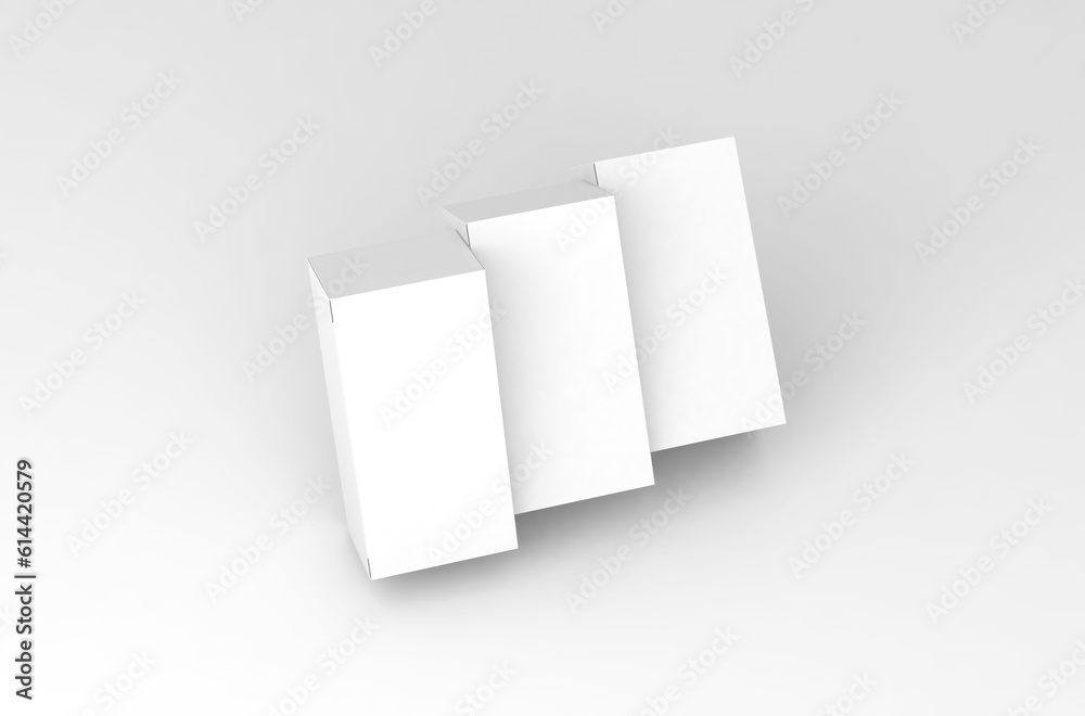 Realistic paper box packaging mockup for tea advertising without design cover on a transparent background. Realistic paper box packaging mockup for tea advertising without design cover on a transparent background.