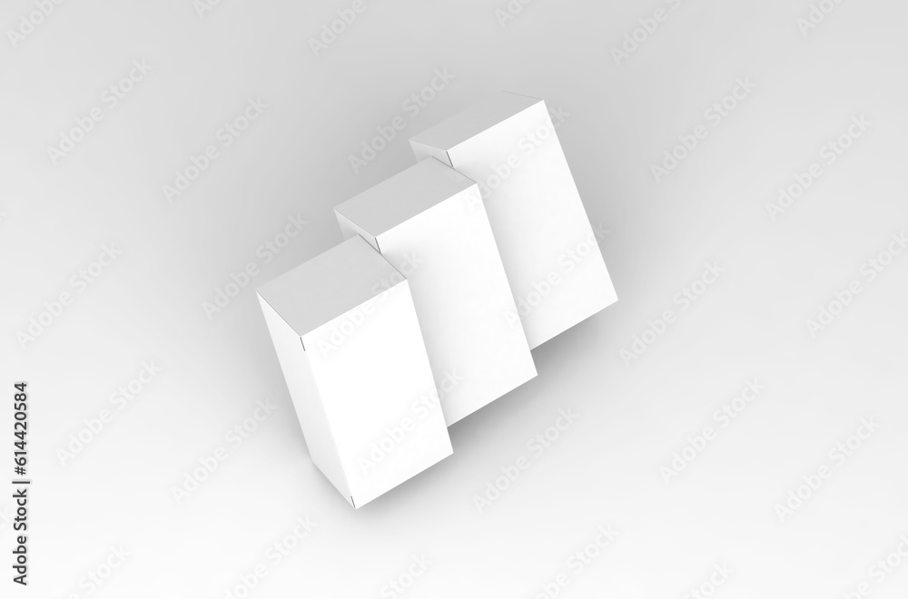 Realistic paper box packaging mockup for tea advertising without design cover on a transparent background. Realistic paper box packaging mockup for tea advertising without design cover on a transparent background.