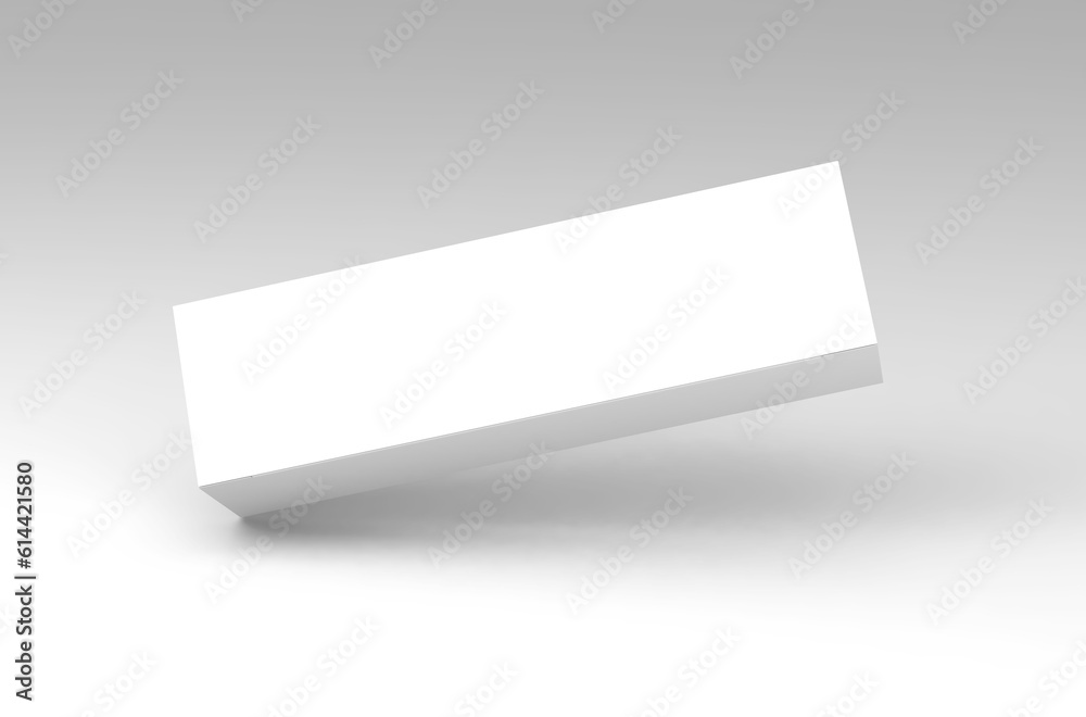 Realistic long horisontal paper box packaging mockup for tea advertising without design cover on a transparent background. Realistic long horisontal paper box packaging mockup for tea advertising without design cover on a transparent background.