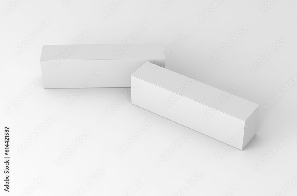 Realistic long horisontal paper box packaging mockup for tea advertising without design cover on a transparent background. Realistic long horisontal paper box packaging mockup for tea advertising without design cover on a transparent background.