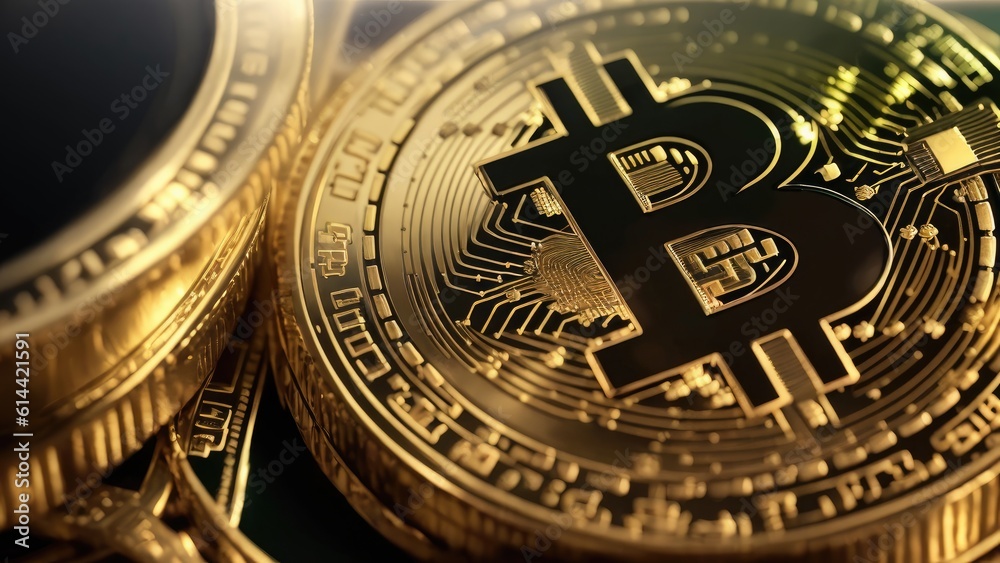 Fototapeta premium gold bitcoin coin