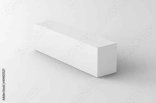Realistic long horisontal paper box packaging mockup for tea advertising without design cover on a transparent background. © DAkreev