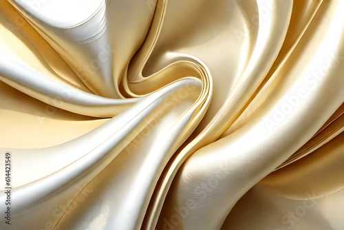 Premium luxury silk fabric gold white material, flowing gold fabric satin silk